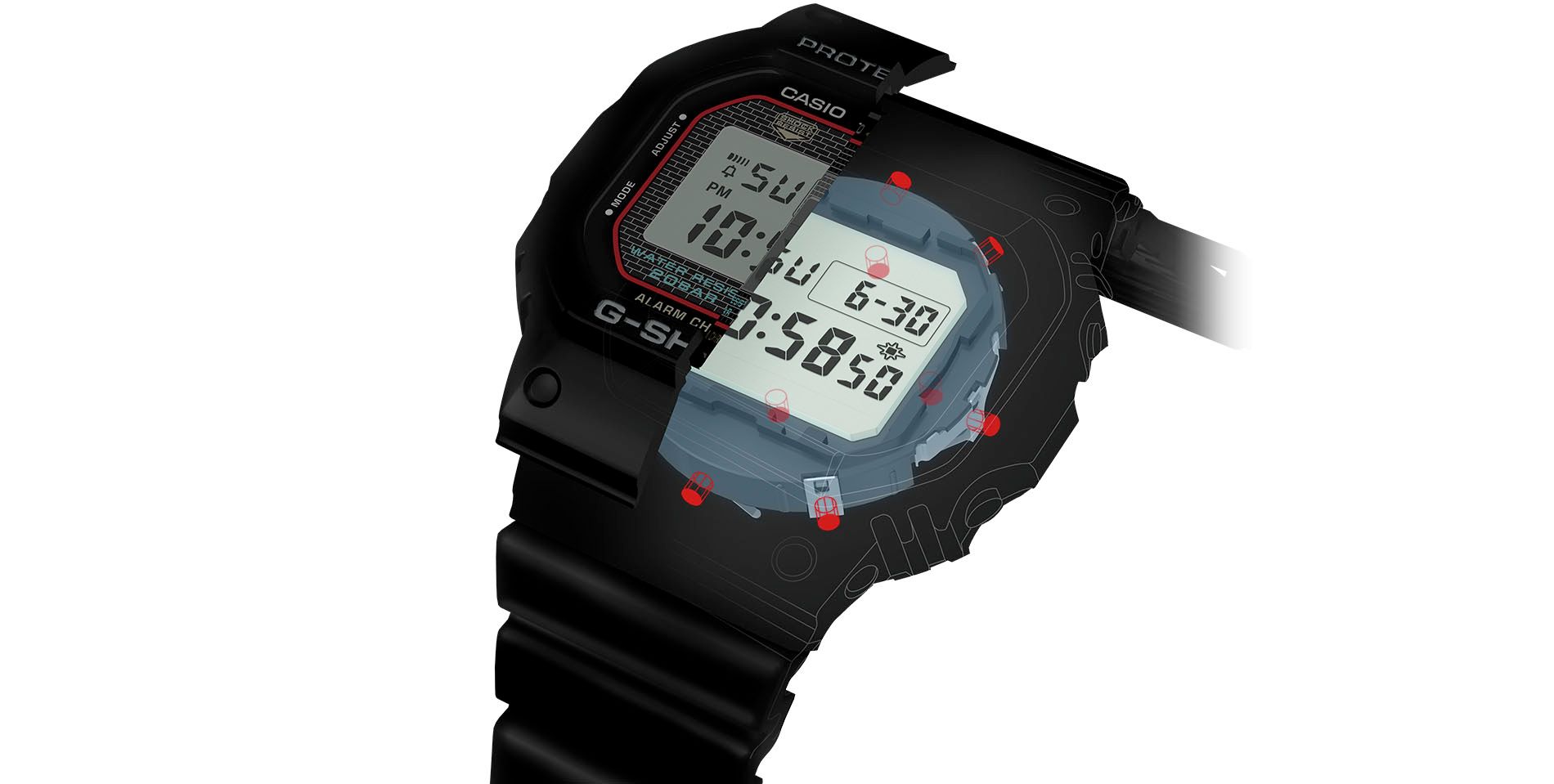 casio g shock absorbing structure