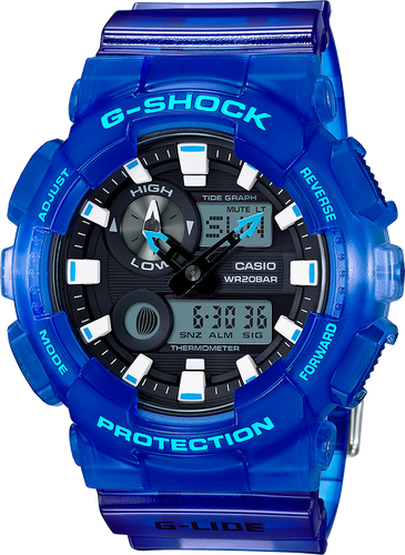 g shock transparent blue