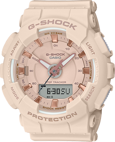 white and pink g shock