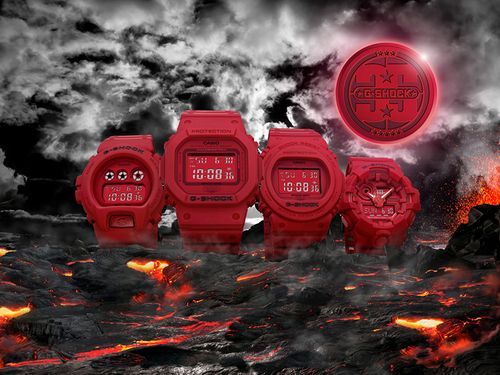 All red g shock best sale