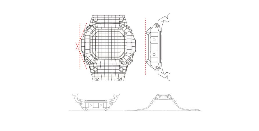 g shock shock absorbing structure